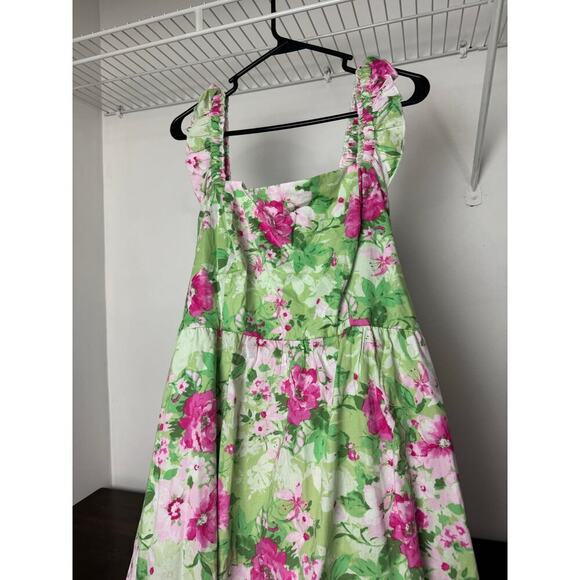 Torrid Midi Poplin Tiered Ruffle Strap Dress Floral NWT - Picture 2 of 9